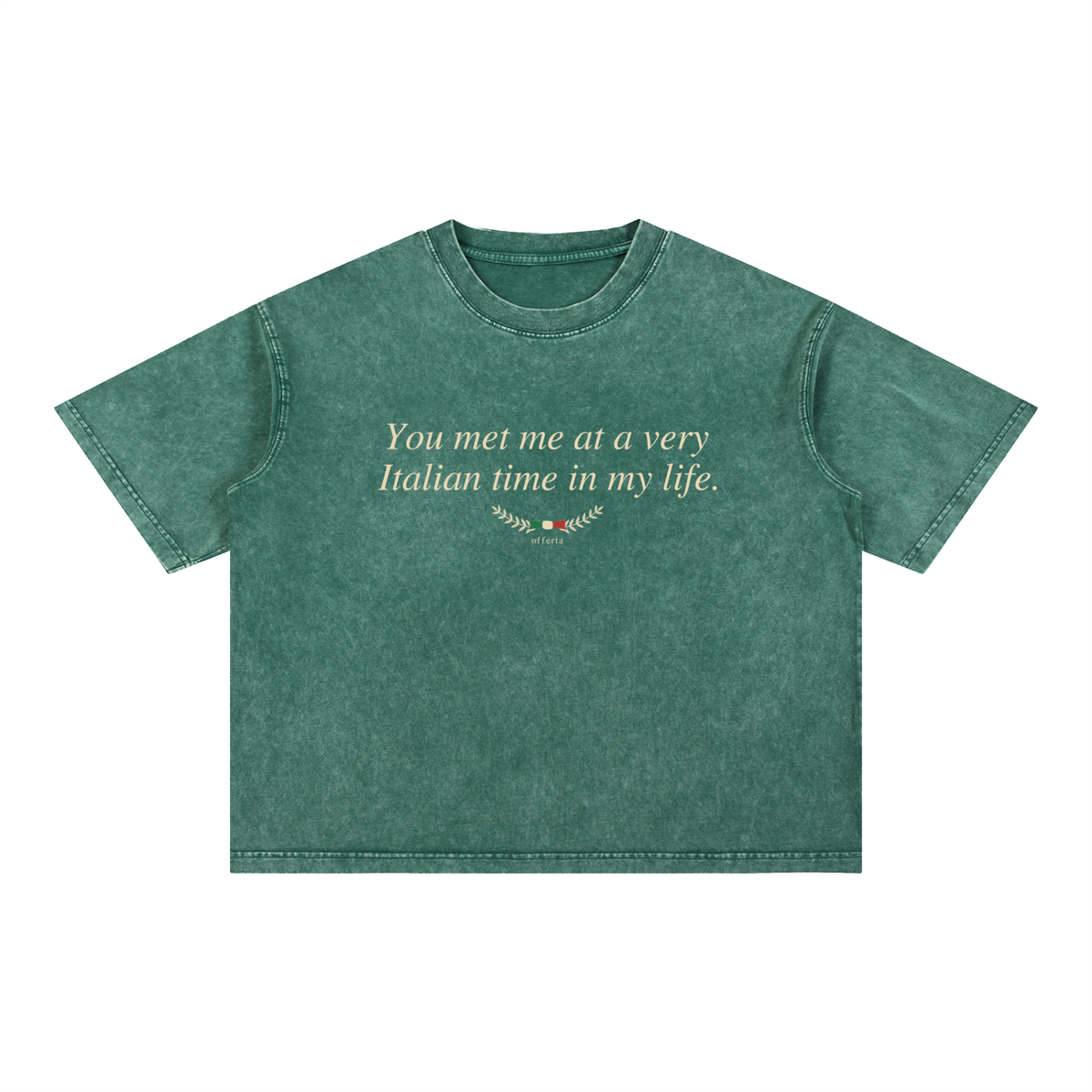 Italian Time Wash Boxy Cotton T-Shirt